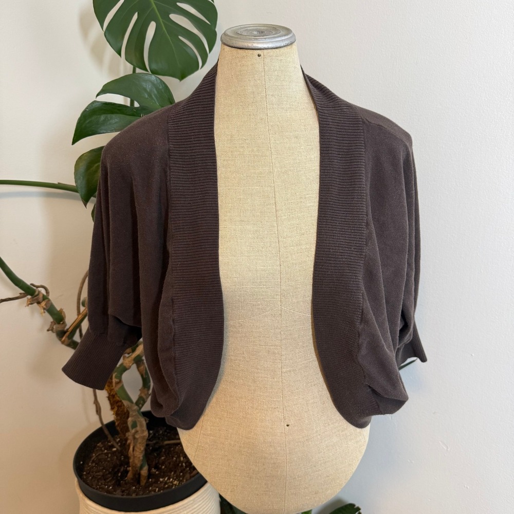 Banana Republic Silk‎ Cotton Dolman Sleeve Shrug Brown Cardigan 670978 09/FALL